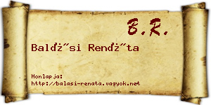 Balási Renáta névjegykártya
